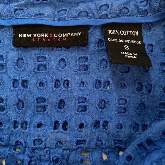 New York & Co Stretch Cotton Eyelet Shirt - Picture 2 of 7